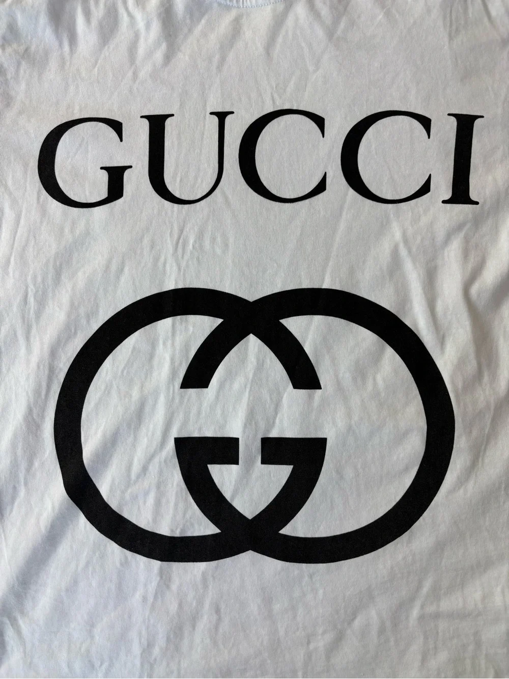 Gucci White Tee Classic Black logo